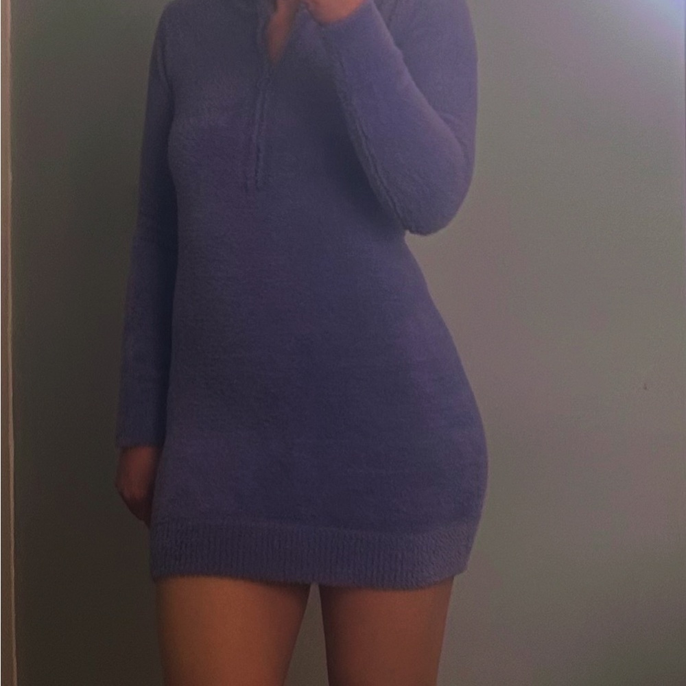 Forever 21 Purple Bodycon Long Sleeve V-neck Dress